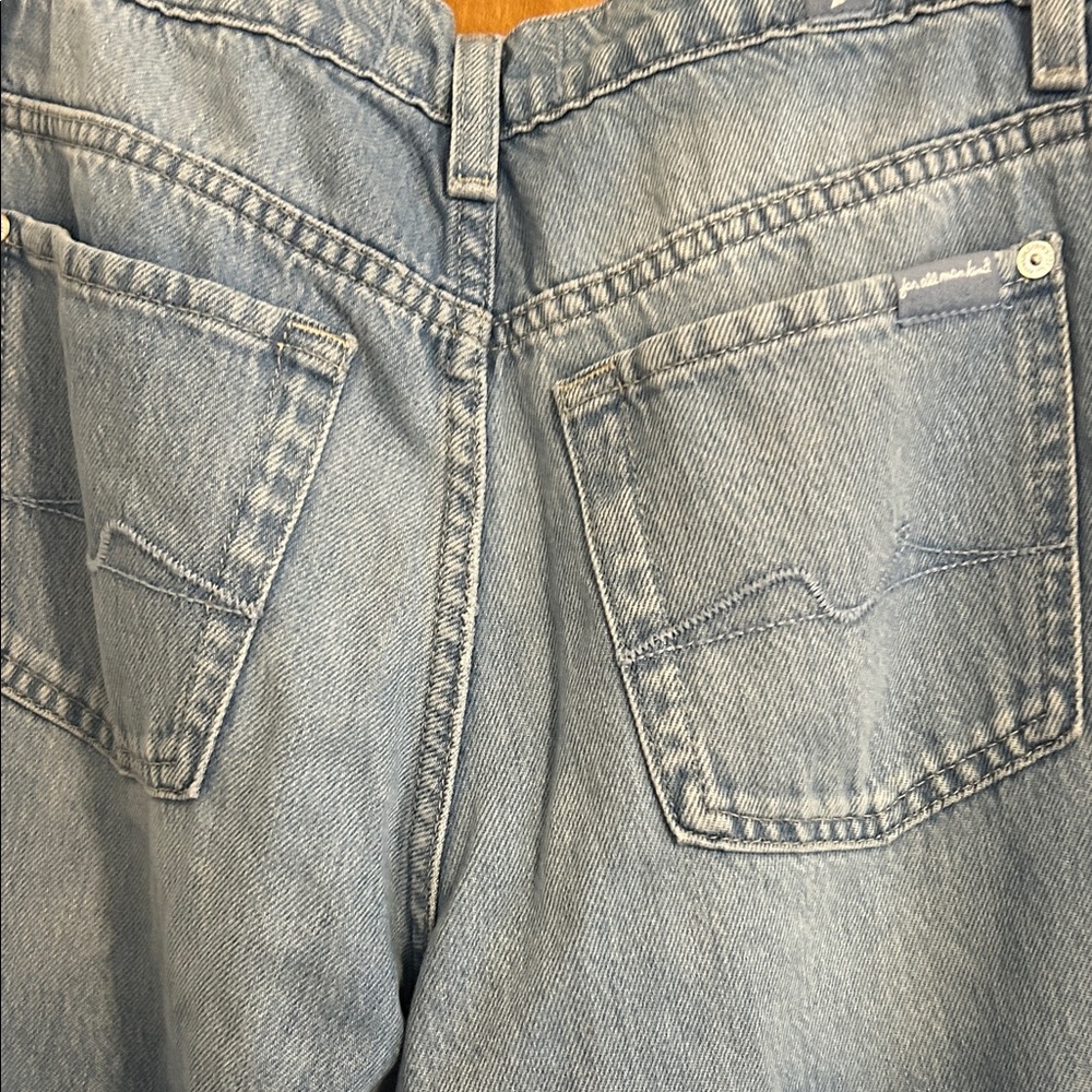 7 For All Mankind Light Blue Wide-Leg Jeans Modern Dojo - Picture 6 of 12